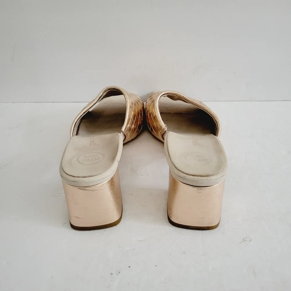 NEW Paul Green Tisha Rose Gold Heel Slide Sandals Size 8.5